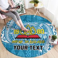 Personalised Tonga Lavengamalie College Round Carpet Since 1980 Special Kupesi Pattern