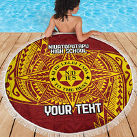 Personalised Tonga Niuatoputapu High School Beach Blanket Special Kupesi Pattern