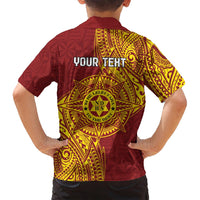 Personalised Tonga Niuatoputapu High School Family Matching Tank Maxi Dress and Hawaiian Shirt Special Kupesi Pattern