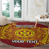 Personalised Tonga Niuatoputapu High School Round Carpet Special Kupesi Pattern