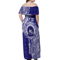 Personalised Tonga Queen Salote College Off Shoulder Maxi Dress Kolisi Fefine 1926 Special Kupesi Pattern
