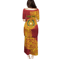 Personalised Tonga Vava'u High School Family Matching Puletasi and Hawaiian Shirt Since 1985 Special Kupesi Pattern