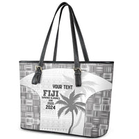Custom Fiji Rugby Leather Tote Bag History Champions World Cup 7s - White
