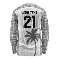 Custom Fiji Rugby Long Sleeve Shirt History Champions World Cup 7s - White