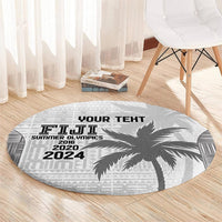 Custom Fiji Rugby Round Carpet History Champions World Cup 7s - White