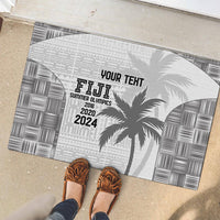 Custom Fiji Rugby Rubber Doormat History Champions World Cup 7s - White