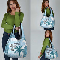 Custom Fiji Rugby Grocery Bag History Champions World Cup 7s - Bllue