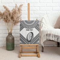 Custom Rugby Fiji National Heritage Canvas Wall Art White Traditional Masi Inspired