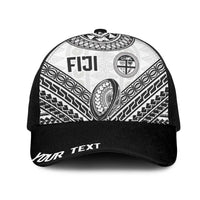 Personalised Rugby Fiji National Heritage Mesh Trucker Cap White Traditional Masi Inspired