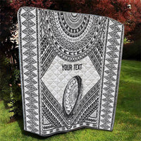 Custom Rugby Fiji National Heritage Quilt White Traditional Masi Inspired