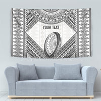 Custom Rugby Fiji National Heritage Tapestry White Traditional Masi Inspired