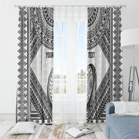 Custom Rugby Fiji National Heritage Window Curtain White Traditional Masi Inspired