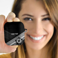 Custom Rugby Fiji AirPods Case Black Traditional Masi Inspired