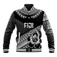 Custom Rugby Fiji Baseball Jacket Black Traditional Masi Inspired