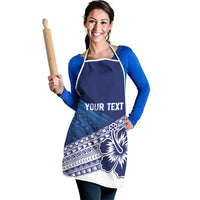 Custom Rugby Fiji Apron Blue Traditional Masi Inspired