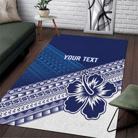 Custom Rugby Fiji Area Rug Blue Traditional Masi Inspired