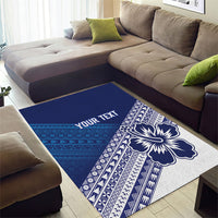 Custom Rugby Fiji Area Rug Blue Traditional Masi Inspired