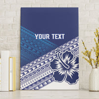 Custom Rugby Fiji Canvas Wall Art Blue Traditional Masi Inspired