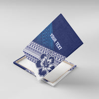 Custom Rugby Fiji Canvas Wall Art Blue Traditional Masi Inspired