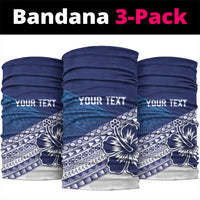 Custom Rugby Fiji Neck Gaiter Blue Traditional Masi Inspired