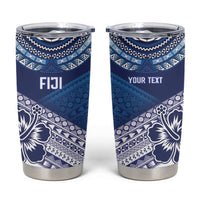 Custom Rugby Fiji Tumbler Cup Blue Traditional Masi Inspired