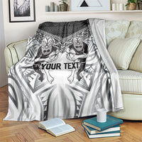 Custom Rugby New Zealand Black Fern Blanket Niho Taniwha Inspired