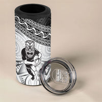 Custom Rugby New Zealand Black Fern 4 in 1 Can Cooler Tumbler Niho Taniwha Inspired