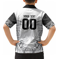 Custom Rugby New Zealand Black Fern Kid Hawaiian Shirt Niho Taniwha Inspired