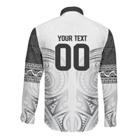 Custom Rugby New Zealand Black Fern Long Sleeve Button Shirt Niho Taniwha Inspired LT9 - Polynesian Pride