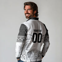 Custom Rugby New Zealand Black Fern Long Sleeve Polo Shirt Niho Taniwha Inspired