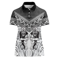Custom Rugby New Zealand Black Fern Women Polo Shirt Niho Taniwha Inspired