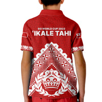 Tonga Rugby Kid Polo Shirt Proud Tongan Ngatu Kupesi World Cup 2023 No1 LT9 - Polynesian Pride