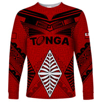 Tonga Rugby Long Sleeve Shirt Proud Tongan Ngatu Kupesi World Cup 2023 No2 LT9 Unisex Black - Polynesian Pride