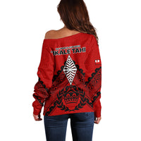 Tonga Rugby Off Shoulder Sweater Proud Tongan Ngatu Kupesi World Cup 2023 No2 LT9 - Polynesian Pride