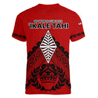 Tonga Rugby Women V Neck T Shirt Proud Tongan Ngatu Kupesi World Cup 2023 No2 LT9 - Polynesian Pride