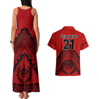 Custom Tonga Rugby Couples Matching Tank Maxi Dress And Hawaiian Shirt Proud Tongan Ngatu Kupesi World Cup 2023 No2 LT9 - Polynesian Pride