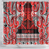 Aotearoa Iwi Ngapuhi Shower Curtain Maori Wharenui House Tribal Pattern LT9 - Polynesian Pride