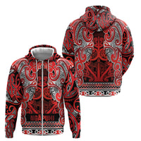 Aotearoa Iwi Ngapuhi Zip Hoodie Maori Wharenui House Tribal Pattern LT9 - Polynesian Pride