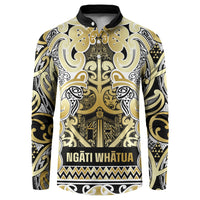 Aotearoa Iwi Ngati Whatua Button Sweatshirt Maori Wharenui House Tribal Pattern LT9 Gold - Polynesian Pride