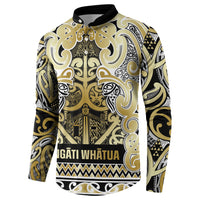 Aotearoa Iwi Ngati Whatua Button Sweatshirt Maori Wharenui House Tribal Pattern LT9 - Polynesian Pride