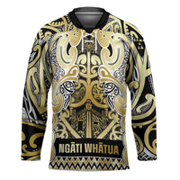 Aotearoa Iwi Ngati Whatua Hockey Jersey Maori Wharenui House Tribal Pattern LT9 Unisex Gold - Polynesian Pride