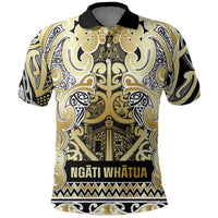 Aotearoa Iwi Ngati Whatua Polo Shirt Maori Wharenui House Tribal Pattern LT9 Gold - Polynesian Pride