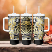 Aotearoa Iwi Ngati Whatua Tumbler With Handle Maori Wharenui House Tribal Pattern LT9 - Polynesian Pride