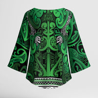 Aotearoa Iwi Ngati Maniapoto Kimono Sleeve Blouse Maori Wharenui House Tribal Pattern LT9 - Polynesian Pride