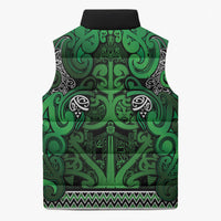 Aotearoa Iwi Ngati Maniapoto Sleeveless Puffer Jacket Maori Wharenui House Tribal Pattern LT9 - Polynesian Pride