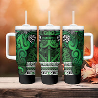 Aotearoa Iwi Ngati Maniapoto Tumbler With Handle Maori Wharenui House Tribal Pattern LT9 - Polynesian Pride