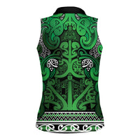 Aotearoa Iwi Ngati Maniapoto Women Sleeveless Polo Shirt Maori Wharenui House Tribal Pattern LT9 - Polynesian Pride