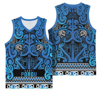 Aotearoa Iwi Ngati Porou Basketball Jersey Maori Wharenui House Tribal Pattern LT9 - Polynesian Pride
