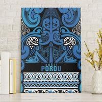 Aotearoa Iwi Ngati Porou Canvas Wall Art Maori Wharenui House Tribal Pattern LT9 Without Frame Blue - Polynesian Pride
