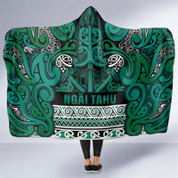 Aotearoa Iwi Ngai Tahu Hooded Blanket Maori Wharenui House Tribal Pattern LT9 One Size Turquoise - Polynesian Pride